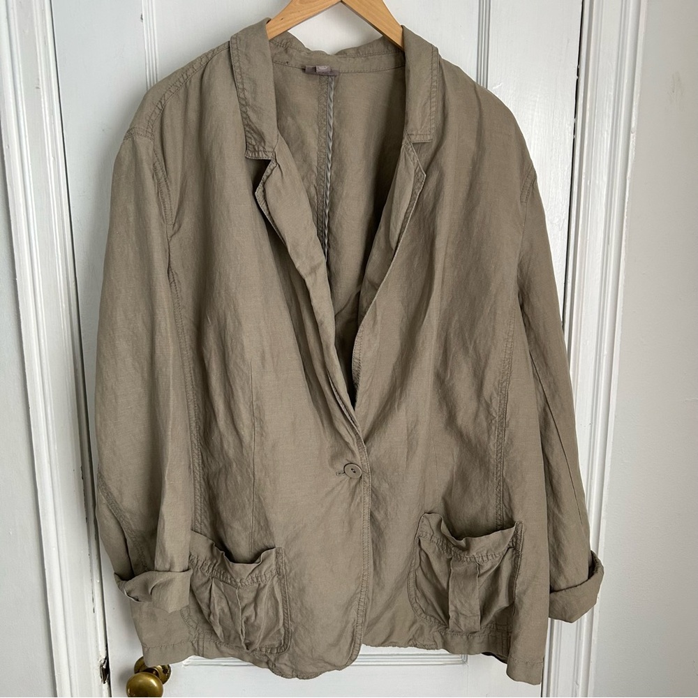 J. JILL LINEN SILK BLAZER TOP BLOUSE Sz 3X